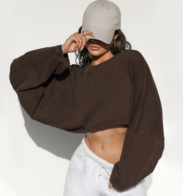 oversize bell sleeve crop